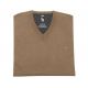 SWETER MĘSKI W SEREK BRĄZOWY GŁADKI WEŁNIANY CIENKI 3XL SW50