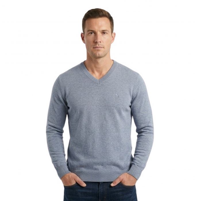 SWETER MĘSKI W SEREK JEANS JASNY GŁADKI WEŁNIANY CIENKI 3XL SW51