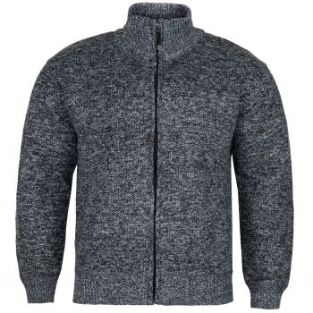 DUŻY SWETER MĘSKI CIEPŁY NA POLARZE STALOWY NA SUWAK KIESZENIE 7XL SW727