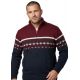 DUŻY SWETER MĘSKI CIEPŁY NA POLARZE BORDOWY WE WZORY NA SUWAK 4XL SW53