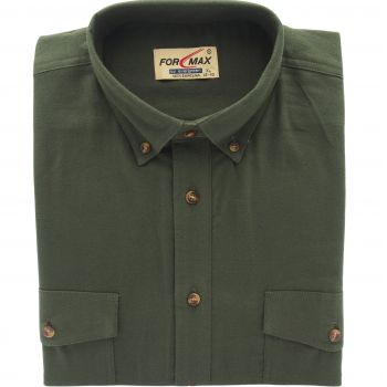 FLANELOWA DUŻA KOSZULA MĘSKA GŁADKA OLIWKOWA BAWEŁNA PORZĄDNA 6XL 50/51